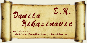 Danilo Mikašinović vizit kartica